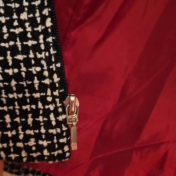 George Black and White Women's Houndstooth Zipper Jacket, Sz 14 - Picture 5 of 10